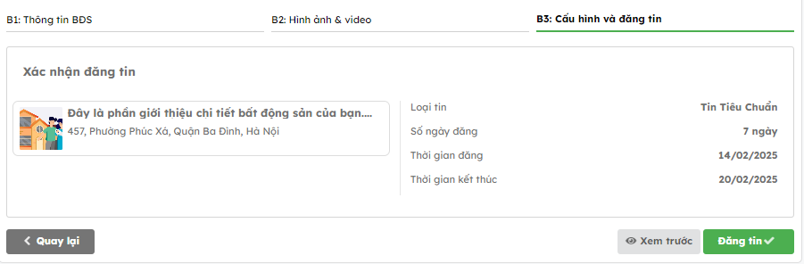 Xác nhận thông tin