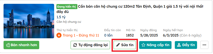 Các tính năng hỗ trợ đăng tin