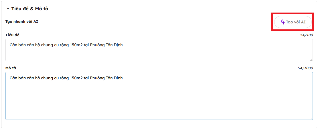 Các tính năng hỗ trợ đăng tin